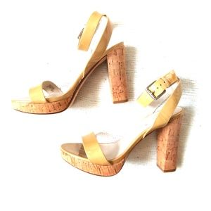 Michael Kors Ivana patent leather cork heel sandal